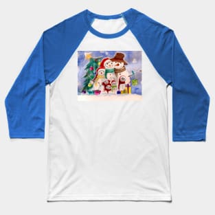 Snowman family 2 Baseball T-Shirt